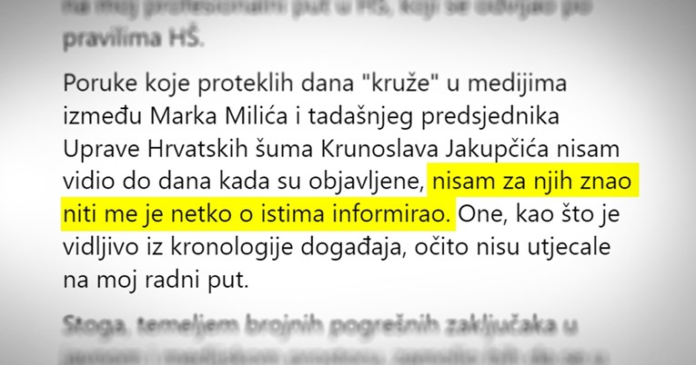 Javio se Milićev prijatelj iz poruka šefu Šuma: Pišu se neistine