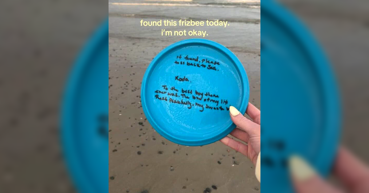 Pronašla frizbi na plaži, poruka vlasnice pokojnom ljubimcu ju je slomila