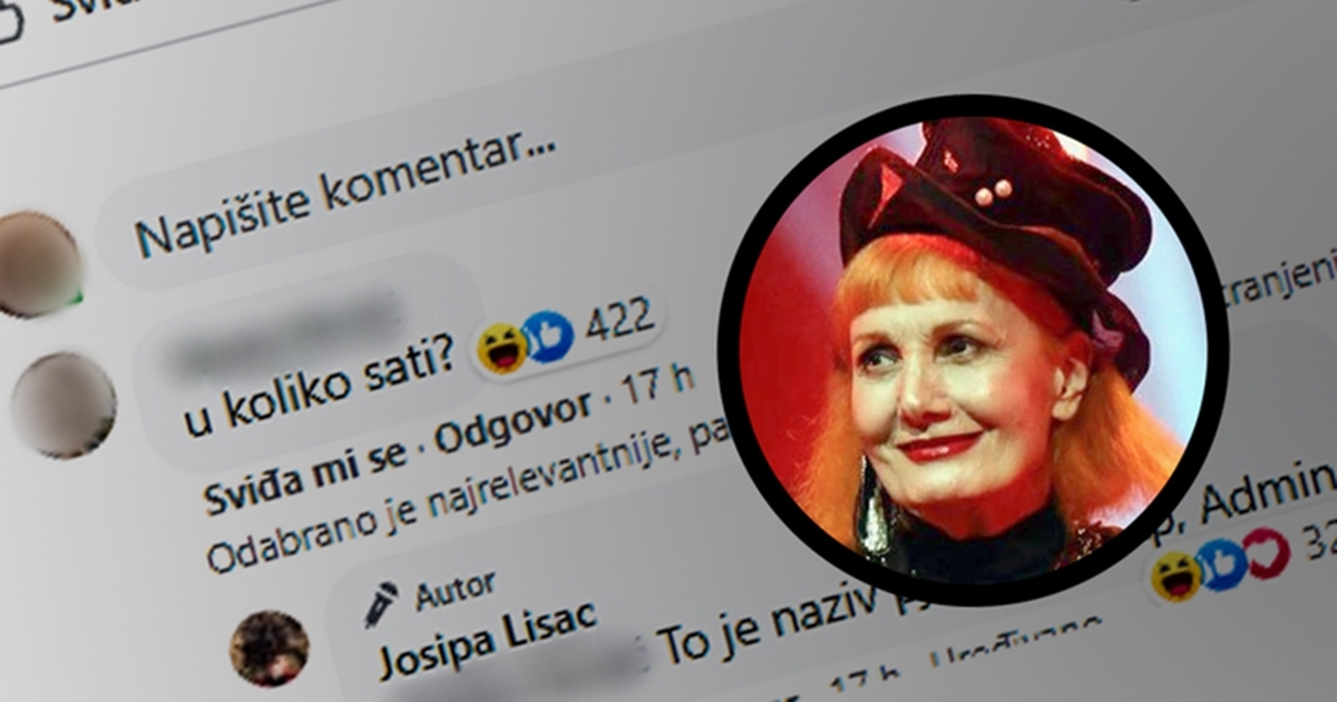 Urnebesni komentar ispod objave Josipe Lisac je hit, ljudi pišu: "Ovo je za meme"