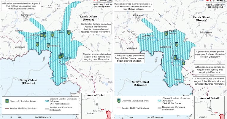FOTO Objavljene nove karte ukrajinske ofenzive u Rusiji