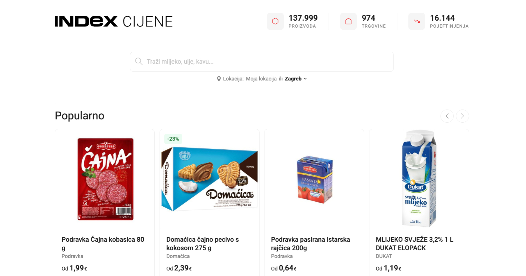 Pokrenute Index Cijene: Gdje kupovati najjeftinije i koji su najveći popusti danas?