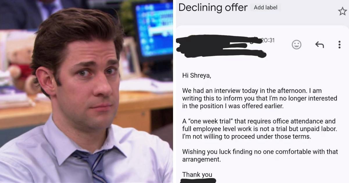 Odgovor kandidata na "uvredljiv" zahtjev tvrtke postao viralan