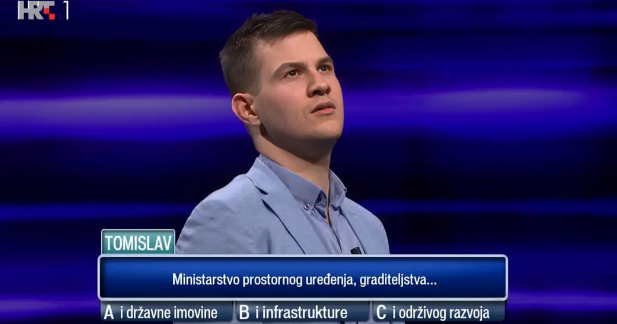 Lovac i natjecatelj u Potjeri nisu znali dovršiti naziv ministarstva. Znate li vi?