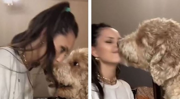 Poljubila je svog psa u njušku, on imao preslatku reakciju