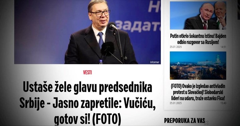 Vučićev tabloid o Indexovom članku: "Ustaški udar na Srbiju. Neće tek tako proći"