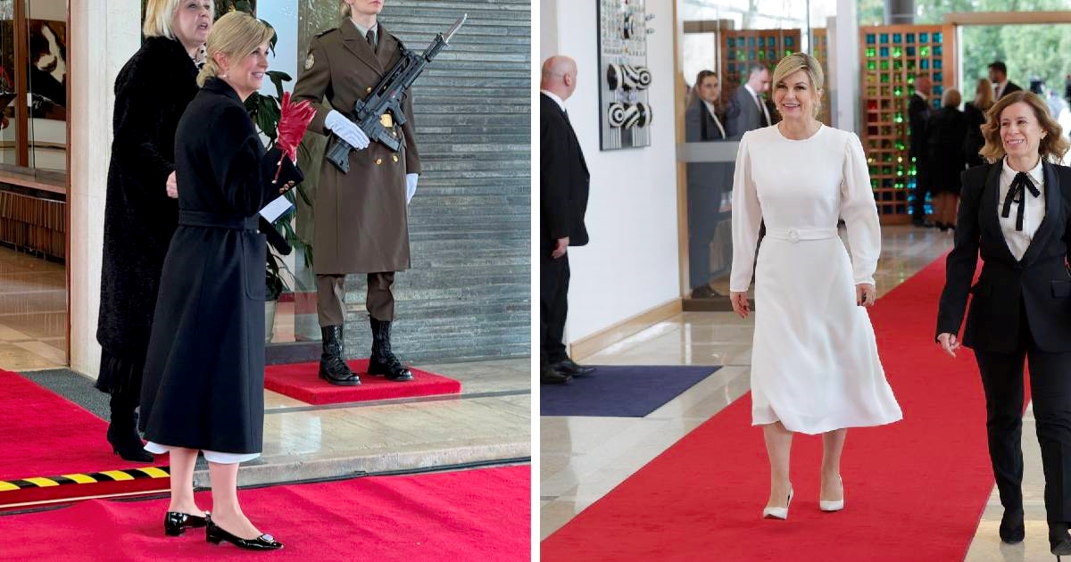 Kolinda se po dolasku na inauguraciju preobula iz balerinki u bijele štikle