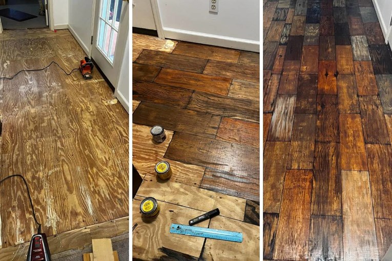 Nije imala love za drveni pod pa je stari preuredila markerom, ljudi su oduševljeni