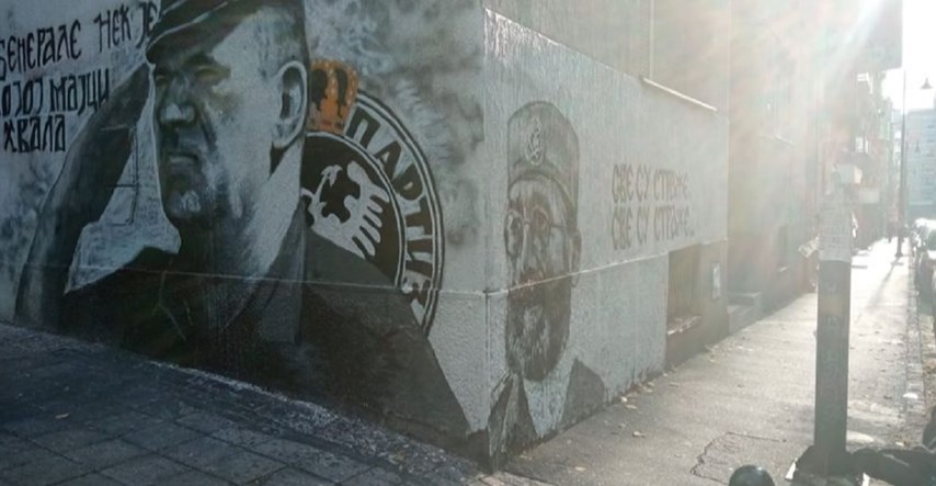 FOTO Uz mural Mladiću u Beogradu oslikan i lik četničkog vođe