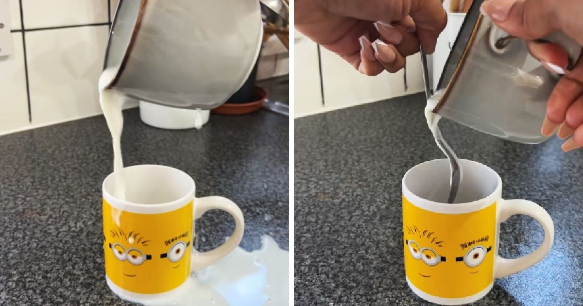 Žena pokazala kako preliti tekućinu iz jedne šalice u drugu bez prolijevanja