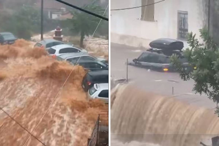 VIDEO Veliko nevrijeme u Grčkoj. Munja ozlijedila ženu, bujice nosile aute...