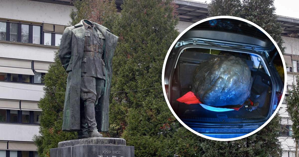 U Sloveniji odrezana glava s Titova kipa od 6 metara. Nađena u autu hrvatskih tablica