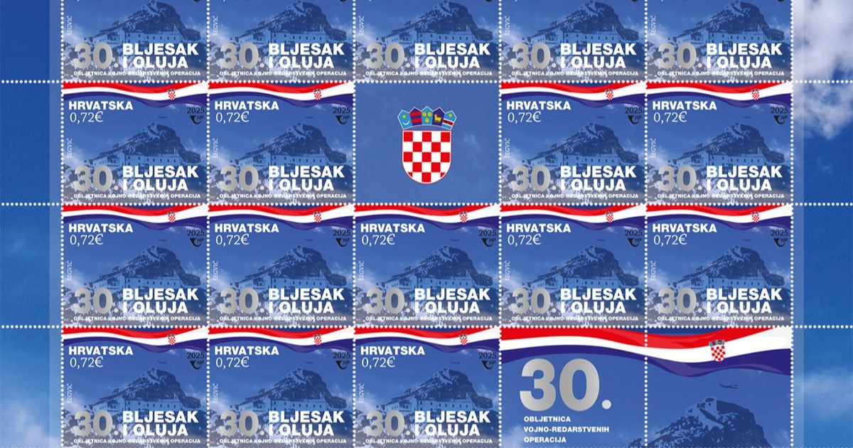 Hrvatska pošta izdaje prigodnu marku povodom 30 godina od Bljeska i Oluje
