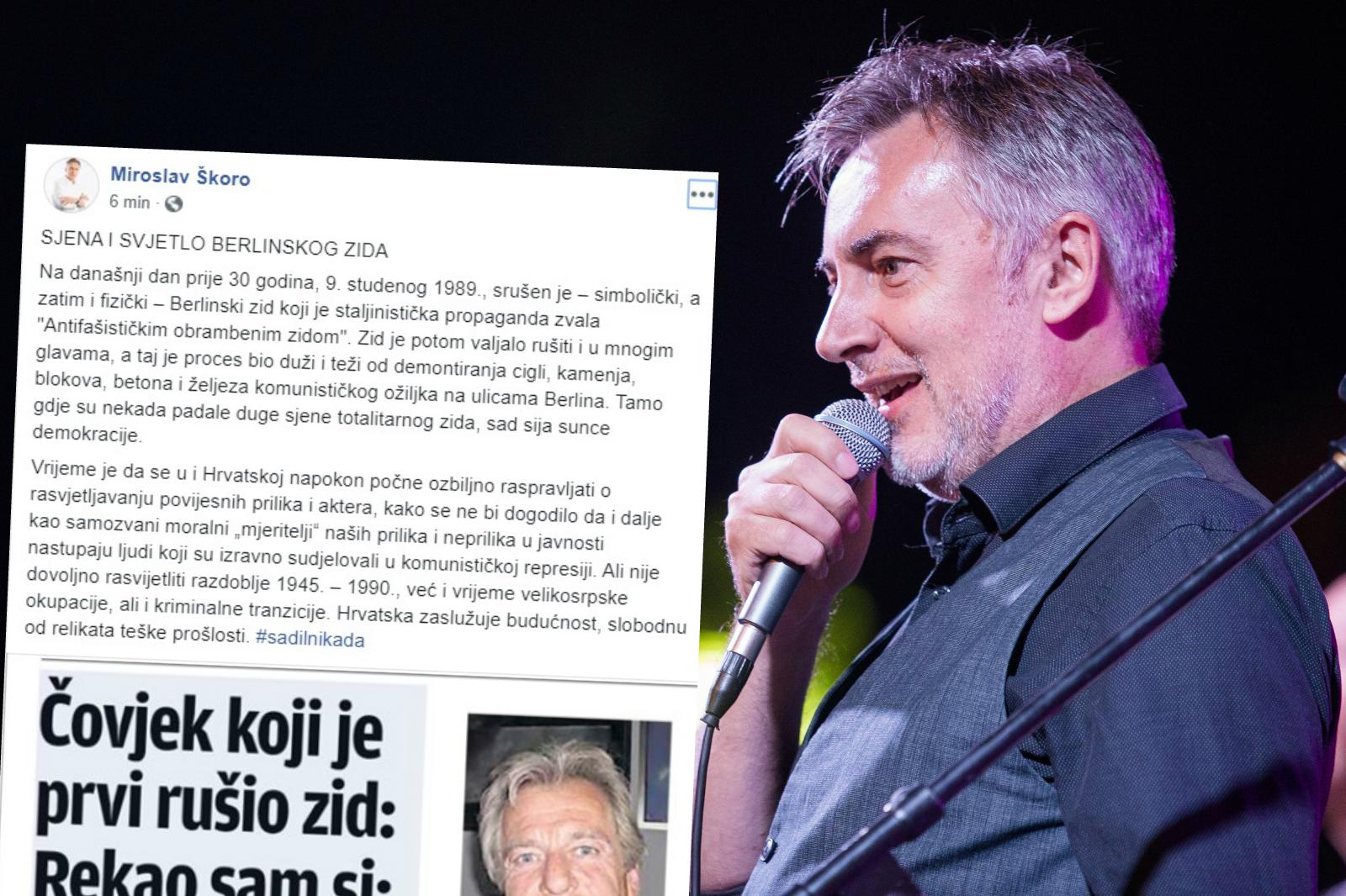 Škoro pisao o Berlinskom zidu: Vrijeme je da se rasvijetli i hrvatska prošlost