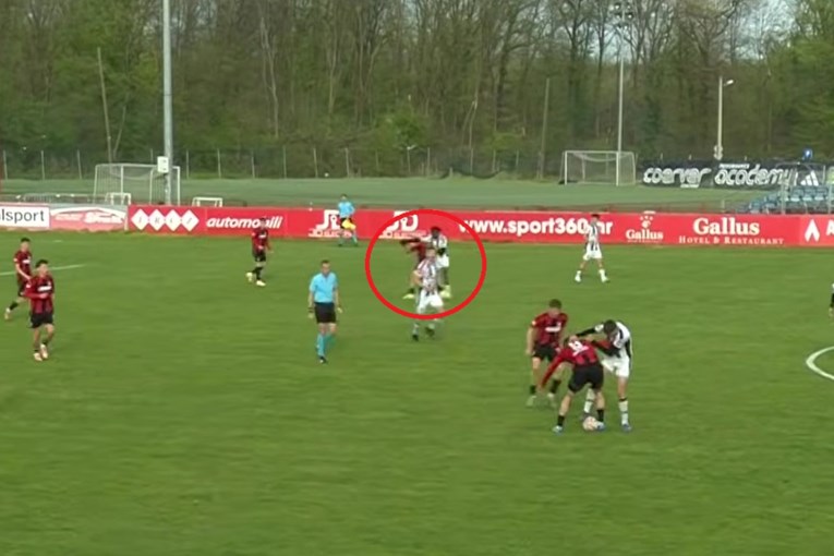 VIDEO Napadač Opatije laktom u glavu udario igrača Sesveta. Dobio je crveni karton