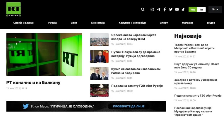 Russia Today pokrenula portal na srpskom. Urednica: Dragi Srbi, braćo, gledajte RT