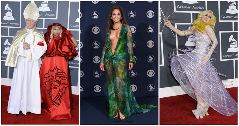 Od legendarnog dekoltea J.Lo do Lady Gage u jaju: Nezaboravna izdanja s Grammyja