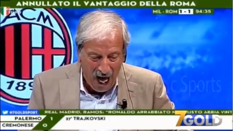 VIDEO Legendarni talijanski novinar ponovno urlao zbog pobjede Milana