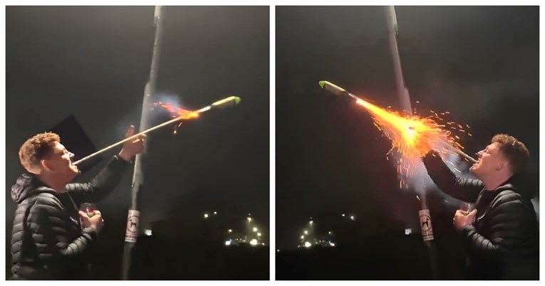 VIDEO Englez pokušao ispaliti raketu za vatromet iz usta u novogodišnjoj noći