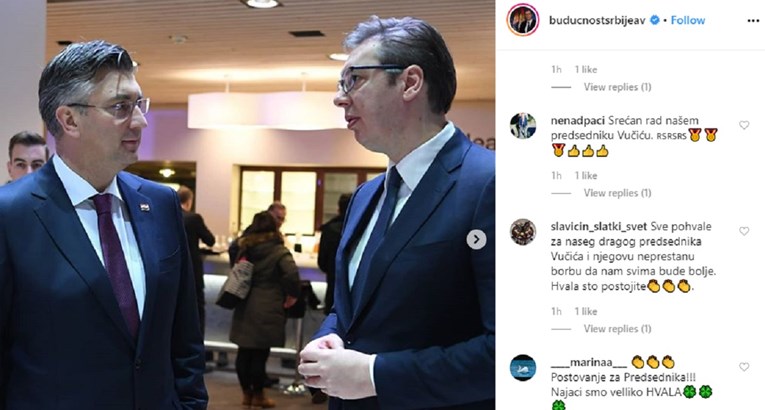 Vučić se u Davosu susreo s Plenkovićem, objavio sliku na Instagramu