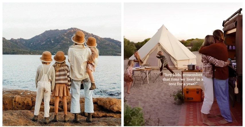Par je odlučio živjeti godinu dana u šatoru s troje djece: Večeramo na plaži