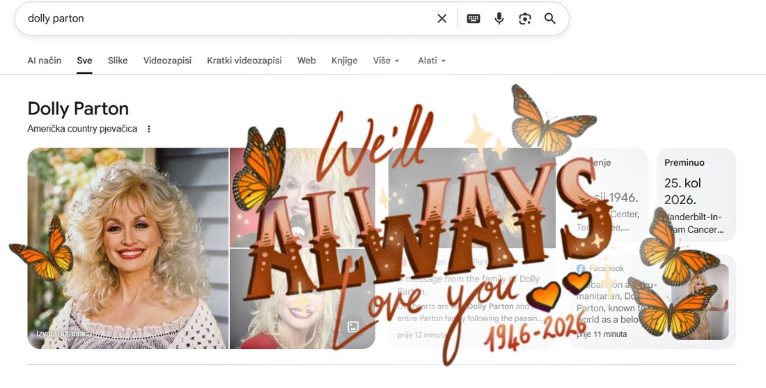 Jeste li vidjeli što se pojavi kad upišete Dolly Parton u Google?