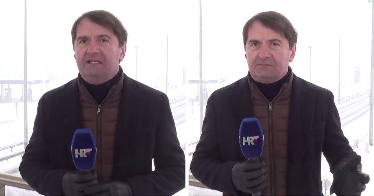 Vozač stao u kadar tijekom javljanja uživo i obavio malu nuždu pred kamerama HRT-a