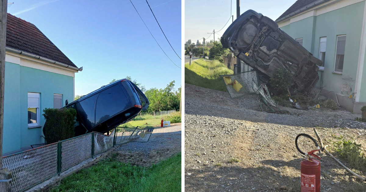 FOTO Pogledajte gdje je završio auto nakon nesreće. Vozač sam izašao iz vozila