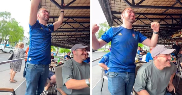 VIDEO Tomašević slavio pobjedu Dinama u kafiću, dizao ruke u zrak i pljeskao