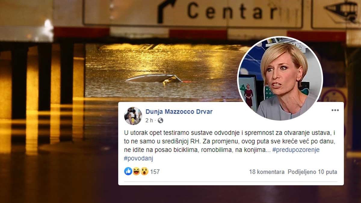 Dunja Mazzocco Drvar: U utorak opet testiramo sustave odvodnje u Zagrebu