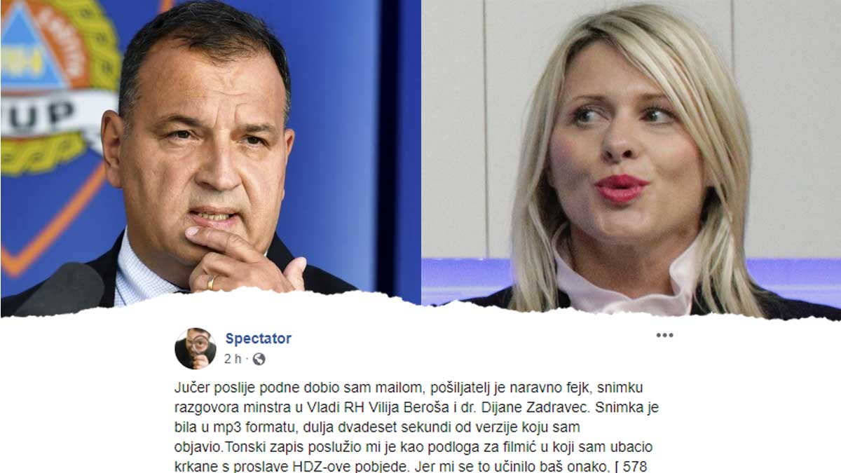 Bloger koji je objavio snimku razgovora Beroša i Zadravec: Dobio sam je na mail