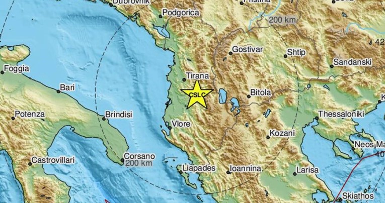 Potres u Albaniji magnitude 3.9