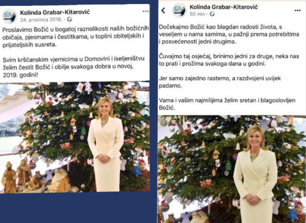 Kolindu boli briga, reciklirala je svoju staru sliku u božićnoj čestitki