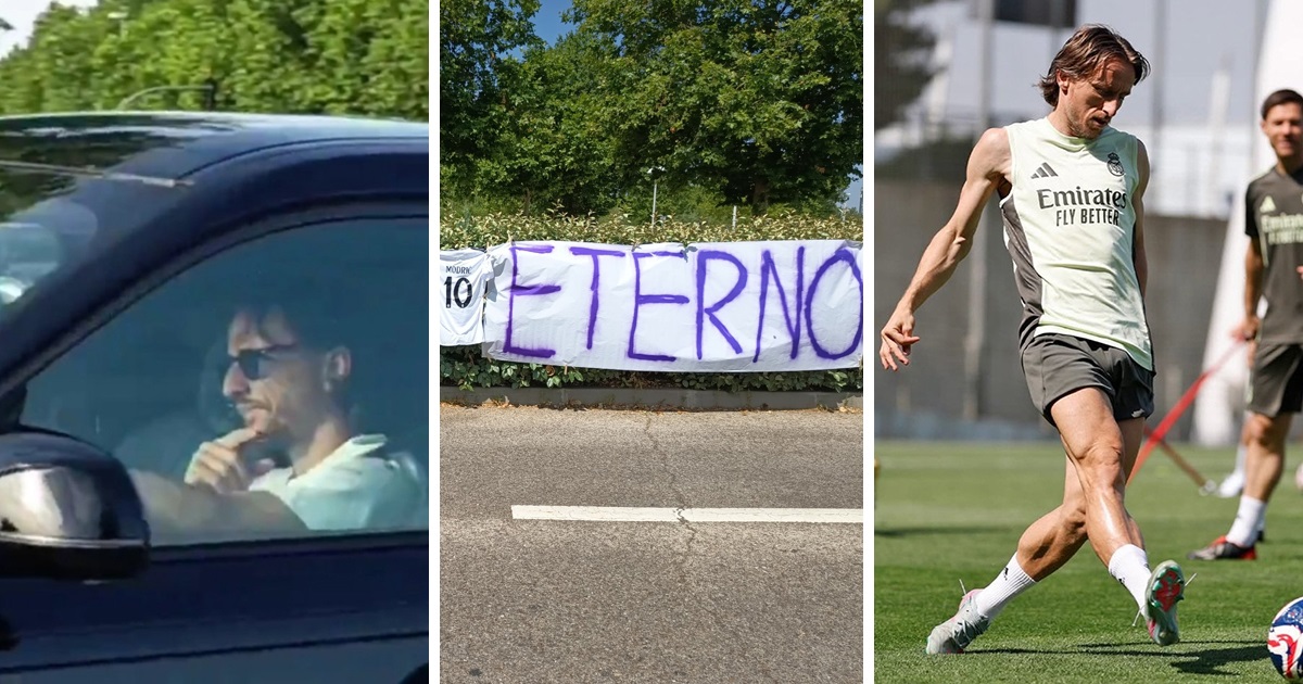 FOTO Modrićev zadnji trening u Madridu. Dočekao ga transparent