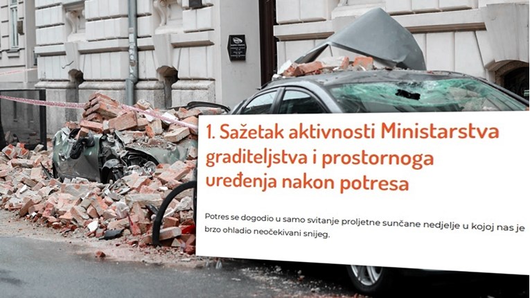 Ministarstvo u službenom dokumentu: Potres je bio u samo svitanje sunčane nedjelje...