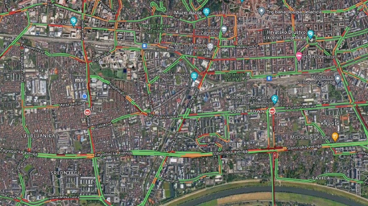 Ogromne gužve jutros u Zagrebu
