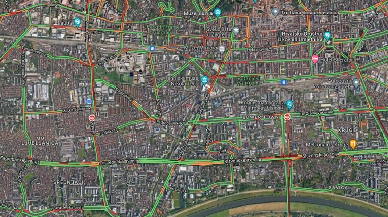 Ogromne gužve jutros u Zagrebu
