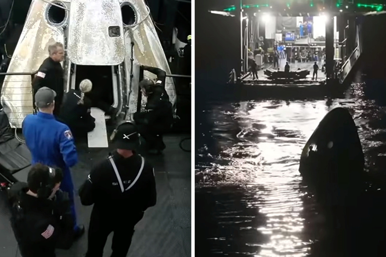 VIDEO Kapsula s bolesnim astronautom i tri člana posade spustila se na Zemlju