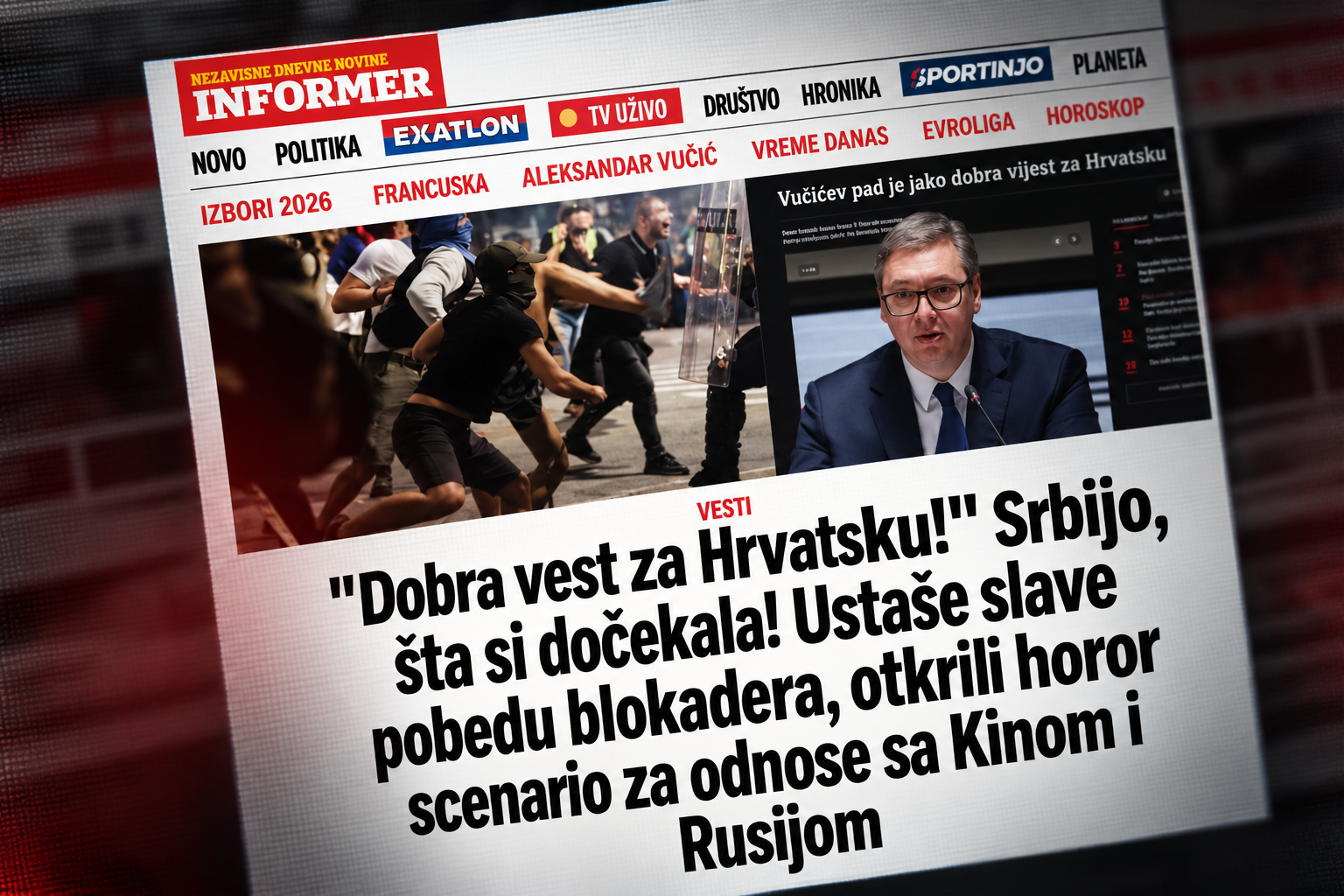Pogledajte kako Vučićevi mediji nariču za gazdom