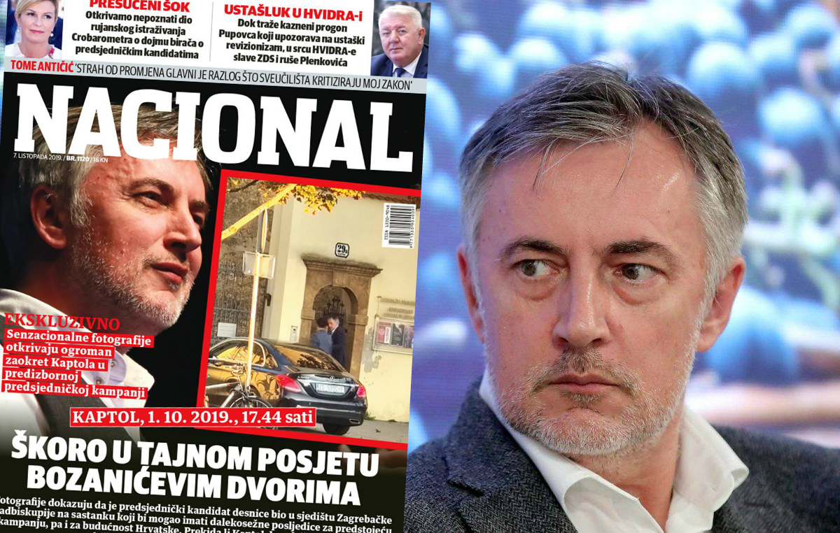 Nacional piše da je Škoro imao tajni sastanak u Bozanićevim dvorima, imaju slike