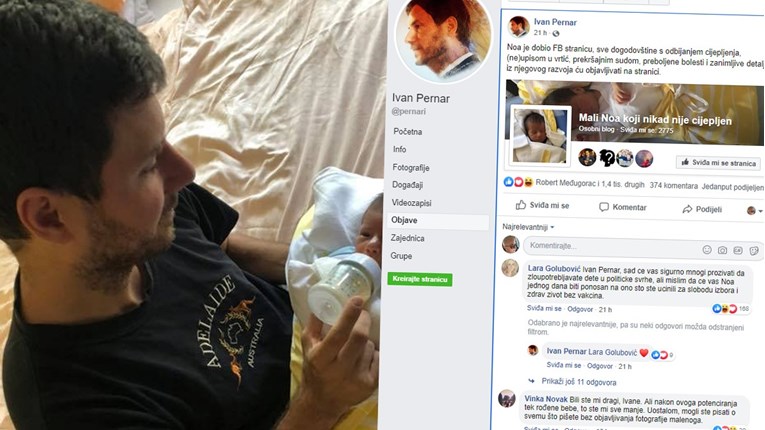 Pernar radi maloumne samopromocije otvorio bebi Facebook profil