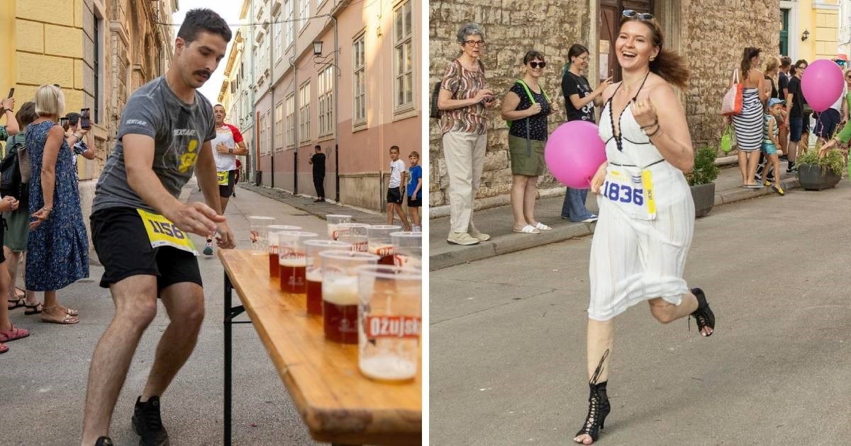 FOTO U Puli održana neobična natjecanja - beer run i utrka u štiklama