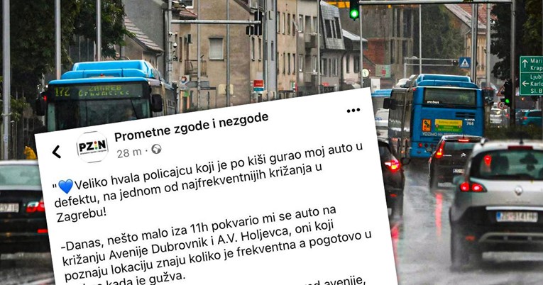 Pokvario joj se auto na raskrižju u Zagrebu, reakcija mladog policajca je iznenadila