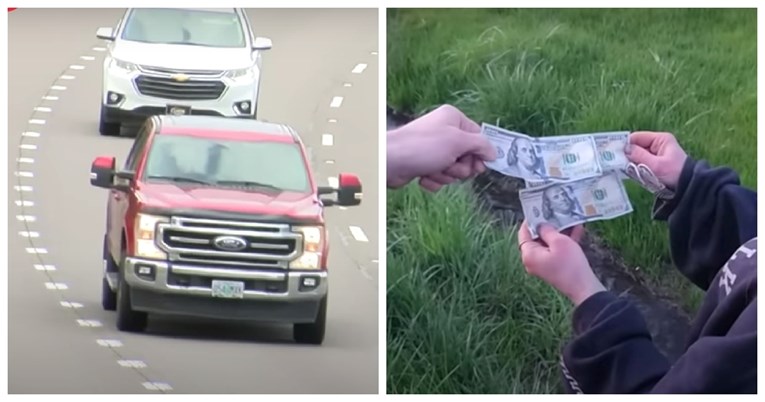 Bacao iz auta novčanice od 100 dolara, nastao kaos: Ljudi tražili novac po autocesti