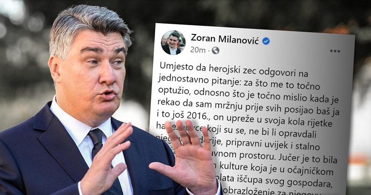 Milanović o ministrici kulture: Ona samoubilački ispunjava prohtjeve svog gospodara