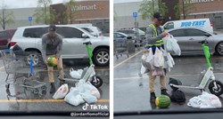 "Totalno poštovanje": Čovjek snimljen kako nosi vrećice s namirnicama na romobilu