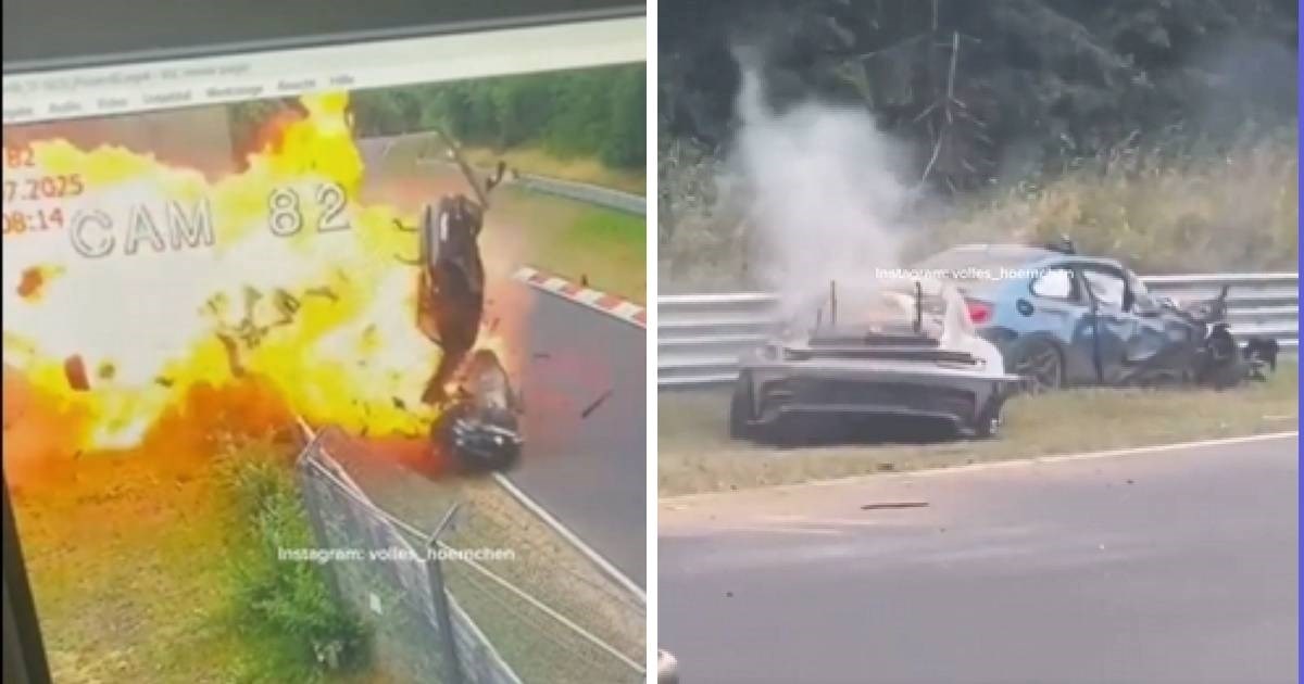 VIDEO Snimljen strašan sudar Porschea i BMW-a na Nürburgringu