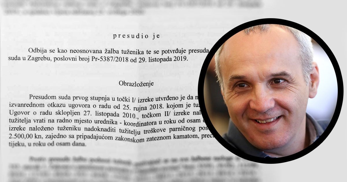 HRT izgubio na sudu, šefa HND-a Hrvoja Zovka moraju vratiti na posao