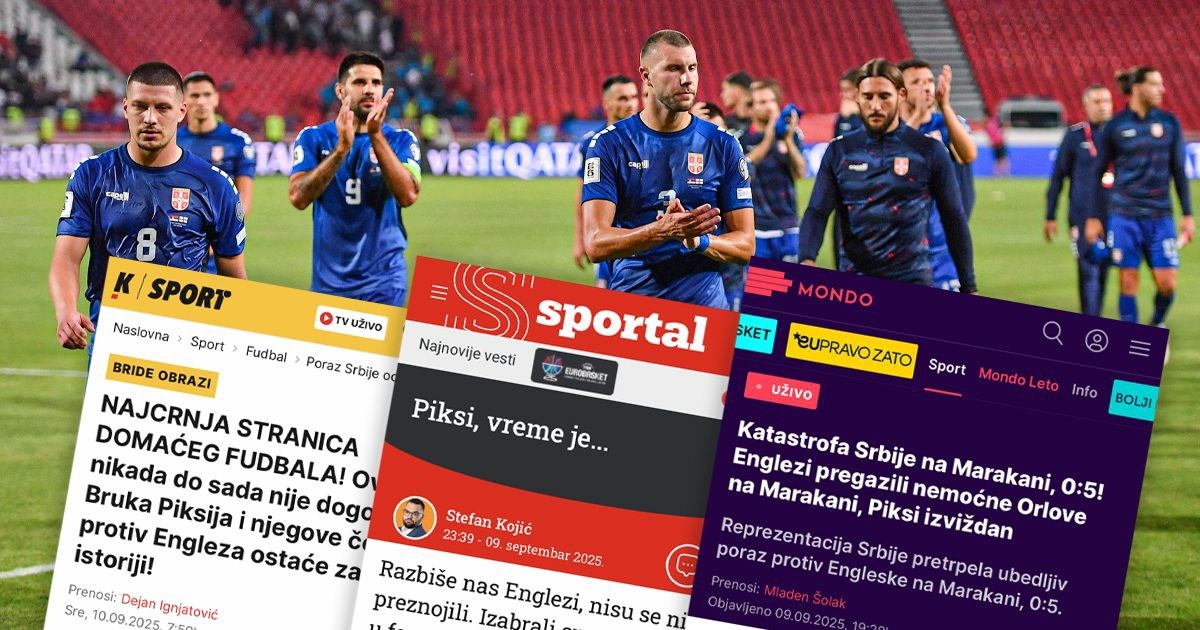 Srpski mediji: Džabe vam plavi dres, zbog vas se crveni Srbija