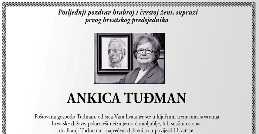 HDZ: Hvala vam, gospođo Tuđman!