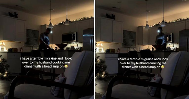 Muškarac snimljen kako kuha u mraku s naglavnom lampom, razlog je raznježio mnoge